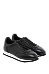 Men's black sneakers made of genuine leather Doucal`s - contrast sole. 100% genuine leather. Closure: lace. rubber. Country of manufacture: Italy. Care: specialized cleaning - photo 4