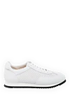 Doucal`s White men's genuine leather sneakers - perforation. 100% genuine leather. Closure: lace. rubber. Country of manufacture: Italy. Care: specialized cleaning - photo 1