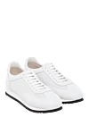 Sneakers made of genuine leather, white for men Doucal`s - Decor: perforation. Composition: 100% genuine leather. Closure: lace. Sole: rubber. Country of manufacture: Italy. Care: specialized cleaning - photo 4