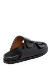 Doucal`s Men's black flip flops made of genuine leather - 100% genuine leather. Country of manufacture: Italy. Care: specialized cleaning - photo 3