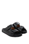 Men's black flip flops made of genuine leather Doucal`s - 100% genuine leather. Country of manufacture: Italy. Care: specialized cleaning - photo 4