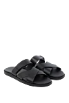 Men's black flip flops made of genuine leather Doucal`s - 100% genuine leather. Country of manufacture: Italy. Care: specialized cleaning - photo 4