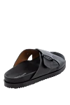 Doucal`s Men's black flip flops made of genuine leather - 100% genuine leather. Country of manufacture: Italy. Care: specialized cleaning - photo 3