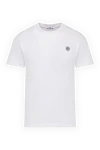 Stone Island Men's white cotton T-shirt with logo - brand logo. 100% cotton. Country of manufacture: Italy. Care: specialized cleaning - photo 1