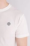 Stone Island Men's white cotton T-shirt with logo - brand logo. 100% cotton. Country of manufacture: Italy. Care: specialized cleaning - photo 5