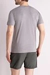 Men's gray cotton T-shirt with logo Stone Island - brand logo. 100% cotton. Country of manufacture: Italy. Care: specialized cleaning - photo 4