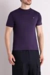 Stone Island Men's purple cotton T-shirt - Decor: brand logo. Composition: 100% cotton. Country of manufacture: Italy. Care: specialized cleaning - photo 3