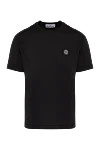 Stone Island Black cotton T-shirt for men - brand logo. 100% cotton. Country of manufacture: Italy. Care: specialized cleaning - photo 1