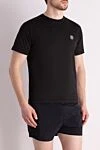 Stone Island Black cotton T-shirt for men - brand logo. 100% cotton. Country of manufacture: Italy. Care: specialized cleaning - photo 3