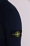 Stone Island Blue cotton sports jacket for men - Decor: brand logo. Composition: 100% cotton. Closure: zipper. Country of manufacture: Italy. Care: specialized cleaning - photo 5