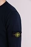 Stone Island Men's blue cotton jumper with a patch - brand logo. 100% cotton. Country of manufacture: Italy. Care: specialized cleaning - photo 5