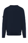 Men's blue long sleeve cotton jumper Stone Island - brand logo. 100% cotton. Country of manufacture: Italy. Care: specialized cleaning - photo 6