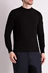 Stone Island Long sleeve cotton jumper for men, black - Decor: brand logo. Composition: 100% cotton. Country of manufacture: Italy. Care: specialized cleaning - photo 3