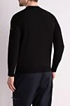 Long sleeve cotton jumper for men, black Stone Island - Decor: brand logo. Composition: 100% cotton. Country of manufacture: Italy. Care: specialized cleaning - photo 4