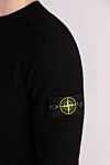 Stone Island Long sleeve cotton jumper for men, black - Decor: brand logo. Composition: 100% cotton. Country of manufacture: Italy. Care: specialized cleaning - photo 5