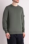 Stone Island Long sleeve cotton jumper for men green - brand logo. 100% cotton. Country of manufacture: Italy. Care: specialized cleaning - photo 3