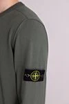 Stone Island Джемпер з довгим рукавом з бавовни чоловічий зелений - логотип бренду. 100% бавовна. Країна виробник: Італія. Догляд: спеціалізоване чищення - фото 5