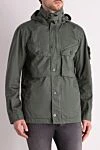 Stone Island Green cotton jacket for men - brand logo. hood. 100% cotton. Closure: buttons. two chest pockets. Country of manufacture: Italy. Care: specialized cleaning - photo 3