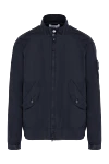 Stone Island Blue cotton jacket for men - Decor: brand logo. Composition: 100% cotton. Fastening: zipper, buttons. Pockets: two side pockets. Country of manufacture: Italy. Care: specialized cleaning - photo 1