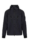 Stone Island Men's black polyamide and elastane jacket - Decor: brand logo. Additionally: hood. Composition: 89% polyamide, 11% elastane. Closure: zipper. Pockets: two side pockets, two chest pockets. Country of manufacture: Italy. Care: specialized cleaning - photo 1