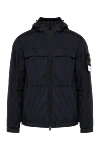 Stone Island Men's blue polyamide jacket with patch - 100% polyamide. hood. zipper, drawstring. two side, two chest pockets. Country of manufacture: Italy. Care: specialized cleaning - photo 1