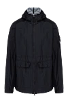 Stone Island Men's blue polyamide jacket with patch - 100% polyamide. hood. zipper, drawstring. two side. Country of manufacture: Italy. Care: specialized cleaning - photo 1