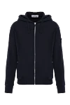 Stone Island Men's black cotton sports jacket - Decor: brand logo. Additionally: hood. Composition: 100% cotton. Closure: zipper. Country of manufacture: Italy. Care: specialized cleaning - photo 1