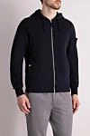 Stone Island Men's black cotton sports jacket - Decor: brand logo. Additionally: hood. Composition: 100% cotton. Closure: zipper. Country of manufacture: Italy. Care: specialized cleaning - photo 3