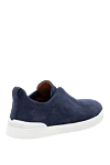 Ermenegildo Zegna Men's blue suede sneakers - contrast sole. 100% suede. Country of manufacture: Italy. Care: specialized cleaning - photo 3