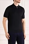 Stefano Ricci Поло чоловіче чорне з шовку - 100% шовк. блискавка. Країна виробник: Італія. Догляд: спеціалізоване чищення - фото 3