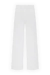 Panicale Knitted pants made of cotton and silk for women white - 45% cotton, 55% silk. buttons, zipper. Country of manufacture: Italy. Care: specialized cleaning - photo 1