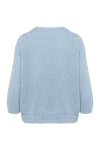 Cotton and polyester jumper for women blue Peserico - perforation pattern. 98% cotton, 2% polyester. Country of manufacture: Italy. Care: specialized cleaning - photo 6