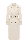 Peserico Beige cotton and polyamide coat for women - 73% cotton, 27% polyamide. buttons, belt. two side pockets. Country of manufacture: Italy. Care: specialized cleaning - photo 1