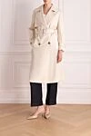 Beige cotton and polyamide coat for women Peserico - 73% cotton, 27% polyamide. buttons, belt. two side pockets. Country of manufacture: Italy. Care: specialized cleaning - photo 2