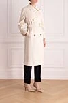 Peserico Beige cotton and polyamide coat for women - 73% cotton, 27% polyamide. buttons, belt. two side pockets. Country of manufacture: Italy. Care: specialized cleaning - photo 3