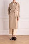 Brown cotton and polyamide coat for women Peserico - 73% cotton, 27% polyamide. buttons, belt. two side pockets. Country of manufacture: Italy. Care: specialized cleaning - photo 2