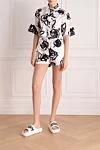 Костюм с шортами из хлопка женский белый MSGM - узор цветочный. 100% хлопок. пуговицы. Страна производитель: Италия. Уход: специализированная чистка - фото 2