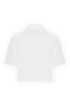 Blouse made of cotton for women white MSGM - ornament on shoulders and sleeves. 100% cotton. Closure: buttons. Country of manufacture: Italy. Care: specialized cleaning - photo 6