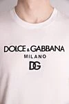 Dolce & Gabbana Чоловіча біла бавовняна футболка з логотипом - логотип бренду. 100% бавовна. Країна виробник: Італія. Догляд: спеціалізоване чищення - фото 5