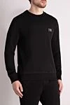 Dolce & Gabbana Men's black cotton sweatshirt with logo - brand logo. 100% cotton. Country of manufacture: Italy. Care: specialized cleaning - photo 3