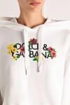 Dolce & Gabbana Hoodie made of cotton white women's - brand logo. hood. 100% cotton. Closure: drawstring. Country of manufacture: Italy. Care: specialized cleaning - photo 5