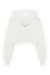 Hoodie made of cotton white women's Dolce & Gabbana - brand logo. hood. 100% cotton. Closure: drawstring. Country of manufacture: Italy. Care: specialized cleaning - photo 6