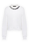 Dolce & Gabbana White cotton sweatshirt for women - brand logo. 100% cotton. Country of manufacture: Italy. Care: specialized cleaning - photo 1