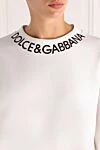 Dolce & Gabbana White cotton sweatshirt for women - brand logo. 100% cotton. Country of manufacture: Italy. Care: specialized cleaning - photo 5