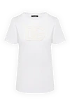 Dolce & Gabbana Women's white cotton T-shirt with logo - brand logo. 100% cotton. Country of manufacture: Italy. Care: specialized cleaning - photo 1