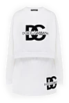 Dolce & Gabbana Suit with skirt made of cotton and polyester white for women - brand logo. 71% cotton, 29% polyester. Country of manufacture: Italy. Care: specialized cleaning - photo 1