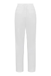 Women's white pants made of cotton and elastane Dolce & Gabbana - 97% cotton, 3% elastane. buttons, zipper. two side, two back pockets. Country of manufacture: Italy. Care: specialized cleaning - photo 6