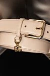 Dolce & Gabbana Genuine leather belt for women beige - brand logo. 100% genuine leather. Country of manufacture: Italy. Care: specialized cleaning - photo 5