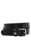 Dolce & Gabbana Women's black genuine leather belt with logo - brand logo. 100% genuine leather. Country of manufacture: Italy. Care: specialized cleaning - photo 1