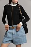 Balmain Ремень из натуральной кожи черный женский черный - логотип бренда. 100% натуральная кожа. Страна производитель: Франция. Уход: специализированная чистка - фото 5